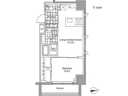 パークハビオ秋葉原エスト(1LDK/10階)の間取り写真
