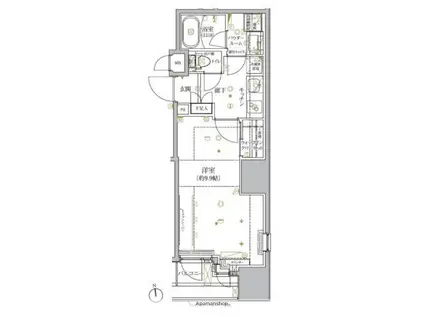 クレイシア神田淡路町(1K/11階)の間取り写真