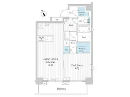 HIGASHIKOMATSUGAWA PARK RESIDENC(1LDK/1階)の間取り写真