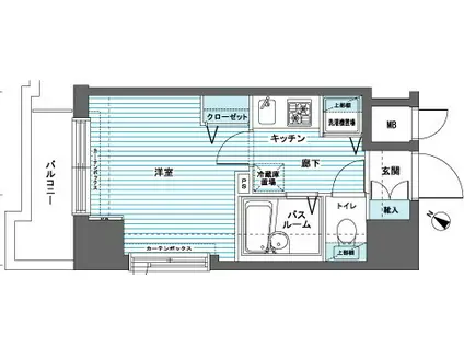 フェニックス日本橋蛎殻町弐番館(1K/6階)の間取り写真