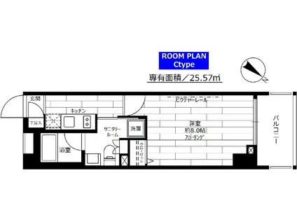 グランドコンシェルジュ日本橋(1K/7階)の間取り写真
