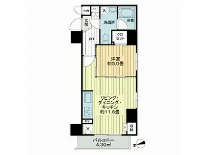 RISING PLACE浅草五番館(1LDK/10階)の間取り写真