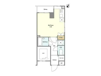 BPRレジデンス水天宮前(ワンルーム/2階)の間取り写真