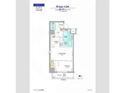 プラウドフラット本所吾妻橋(1LDK/3階)の間取り写真