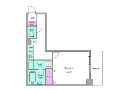 レジディア新川(1K/1階)の間取り写真
