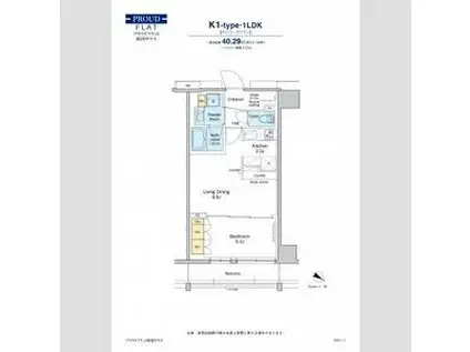 プラウドフラット両国サウス(1LDK/5階)の間取り写真