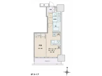 エスティメゾン錦糸町2(1LDK/9階)の間取り写真