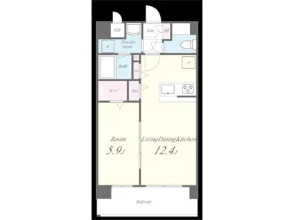 ラ グランディール(1LDK/2階)の間取り写真