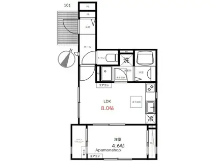 メゾン楠(1LDK/1階)の間取り写真