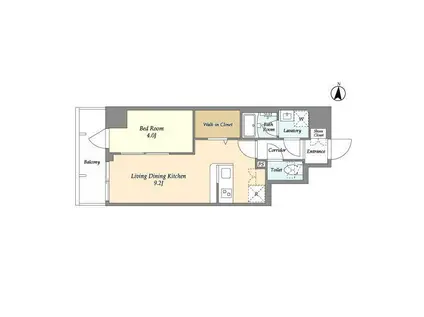 グランエール森下ウエスト(1LDK/8階)の間取り写真