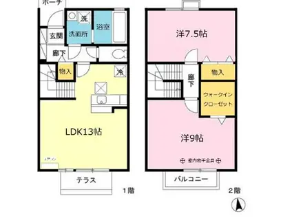 ルーチェ東水元(2LDK/1階)の間取り写真