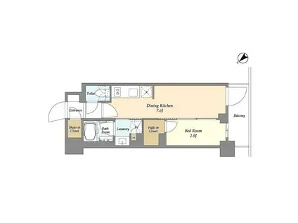 グランカーサ瑞江(1DK/3階)の間取り写真