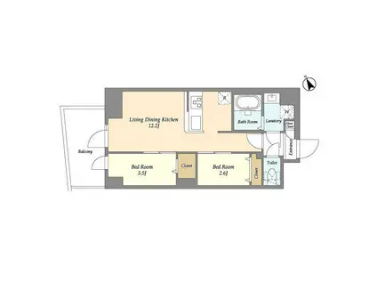 アルファコート曳舟2(2LDK/7階)の間取り写真