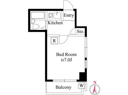 エクセル8TH(1K/3階)の間取り写真