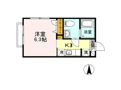 サザンEX I(1K/2階)の間取り写真