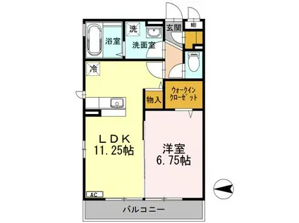 フォルテーヌIV(1LDK/3階)の間取り写真