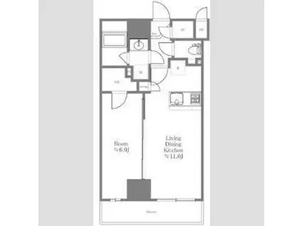 ハーモニーレジデンスグローバルキャピタル(1LDK/7階)の間取り写真