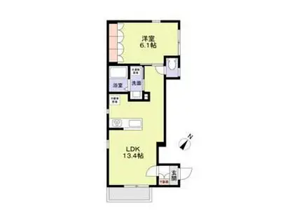 ヴィラ上池袋ウエスト(1LDK/1階)の間取り写真