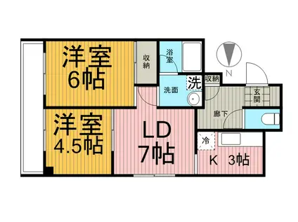 シティハイツ両国(2LDK/7階)の間取り写真