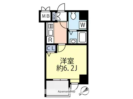 グランヴァンメトロ1(1K/3階)の間取り写真