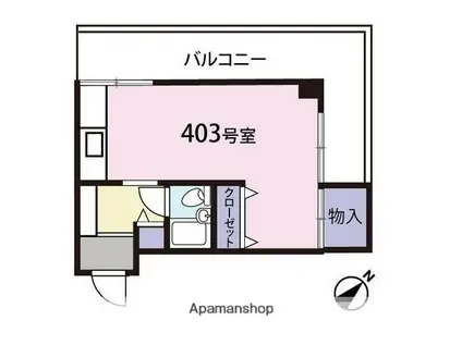 アパルトマン2(ワンルーム/4階)の間取り写真