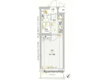 ライズ赤塚(1K/3階)の間取り写真