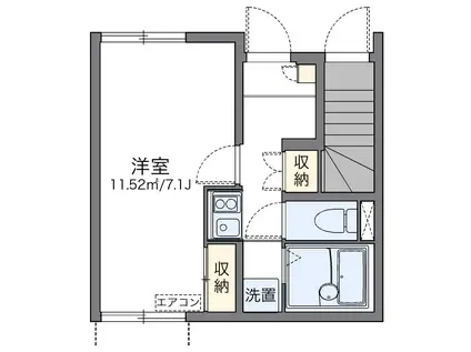 レオネクストハッピネスⅢ(1K/1階)の間取り写真