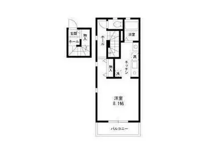 デュオ代々木上原(1K/2階)の間取り写真