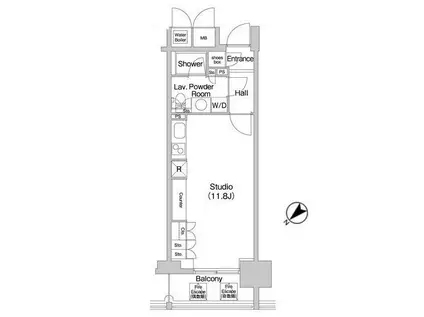 コンフォリア北参道(ワンルーム/8階)の間取り写真