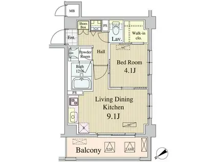 アンソレイユ代々木(1LDK/3階)の間取り写真