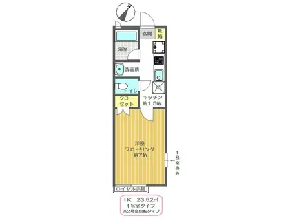 フォレストパークC(1K/1階)の間取り写真