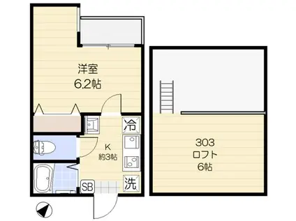 インスパーク本駒込(1K/3階)の間取り写真