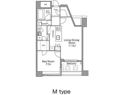 レジディア恵比寿南(1LDK/5階)の間取り写真