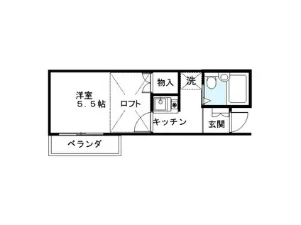 レオパレス中野 第4(1K/2階)の間取り写真