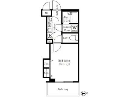 コアロート西早稲田(1K/3階)の間取り写真