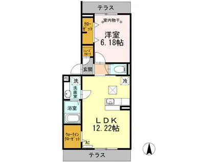 STUDIO 115(1LDK/1階)の間取り写真