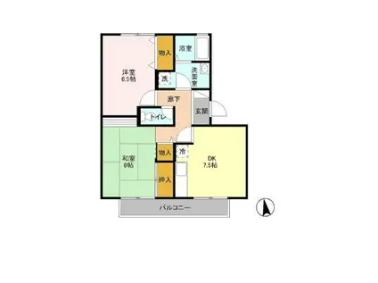 メゾンソレーユ(2DK/1階)の間取り写真