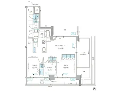 パークアクシス文京本郷(3LDK/8階)の間取り写真