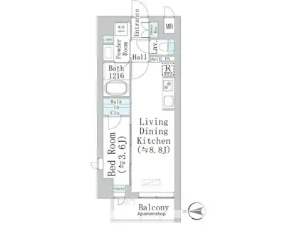 アーデル浮間舟渡(1LDK/2階)の間取り写真