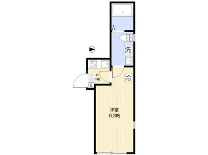 ユニヴェール西新井(1K/2階)の間取り写真