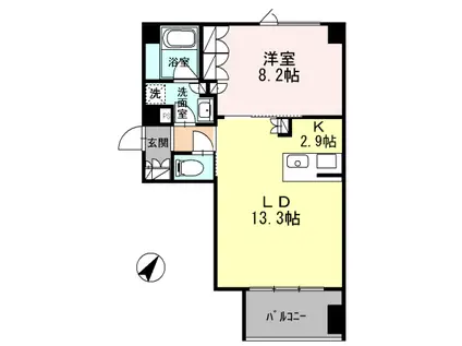 パークフラッツ新宿イーストサイド(1LDK/2階)の間取り写真