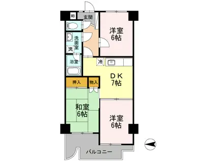 スカイハイツYOSHIMI(3DK/6階)の間取り写真