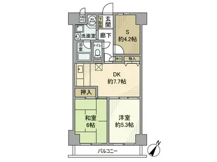 メゾン新板橋(2SDK/5階)の間取り写真