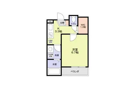 モンレーヴ本駒込(1K/2階)の間取り写真