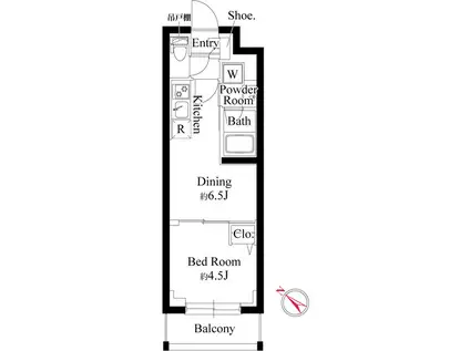 プラチナスクエア赤羽(1DK/2階)の間取り写真