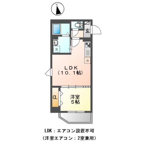 高島平1丁目マンション工事(1LDK/2階)の間取り写真