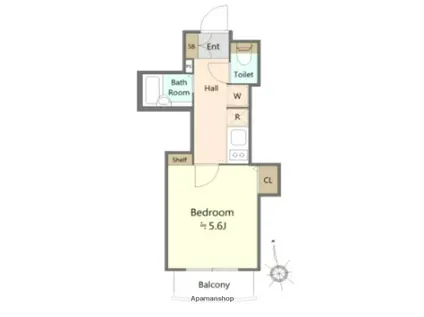 プレール・ドゥーク木場親水公園(1K/3階)の間取り写真