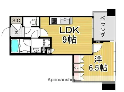 パークタワー錦糸町(1LDK/4階)の間取り写真
