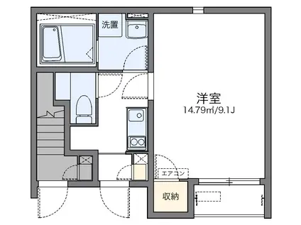 レオネクストヒルズ KSM(1K/1階)の間取り写真