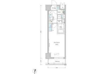 アーバネックス清澄白河Ⅱ イースト棟(1K/3階)の間取り写真